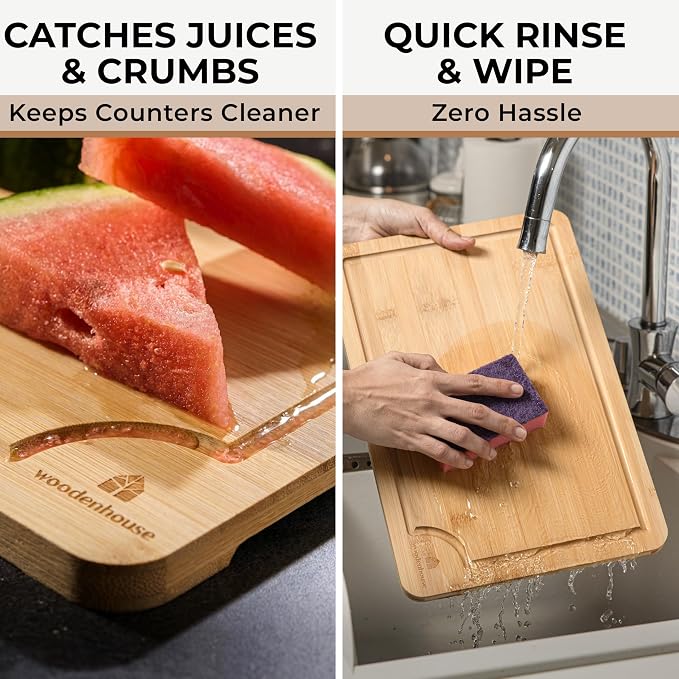 Set of 3 Bamboo Cutting Boards for Kitchen - Image 6