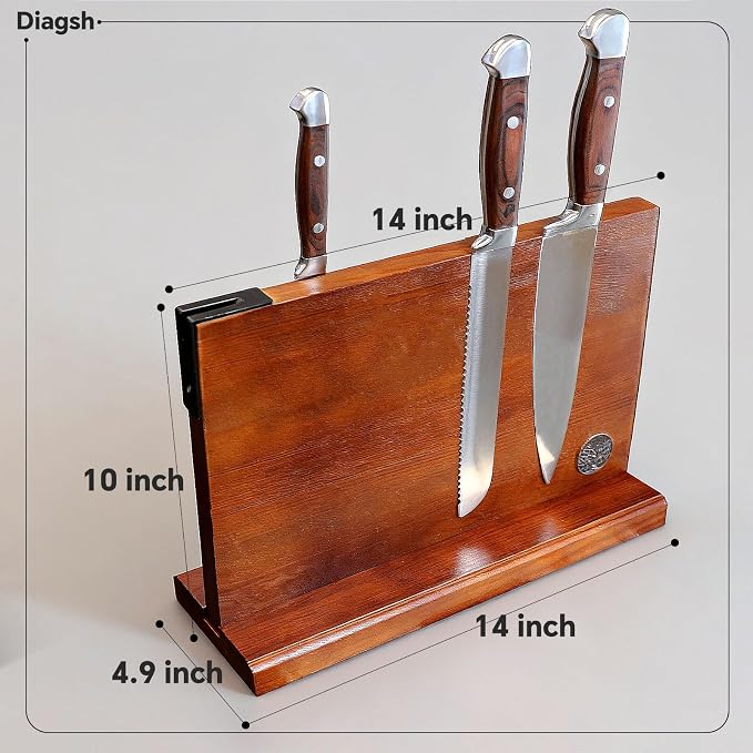 Knife Set with Block, Magnetic Knife Block Set with Knives - Image 2