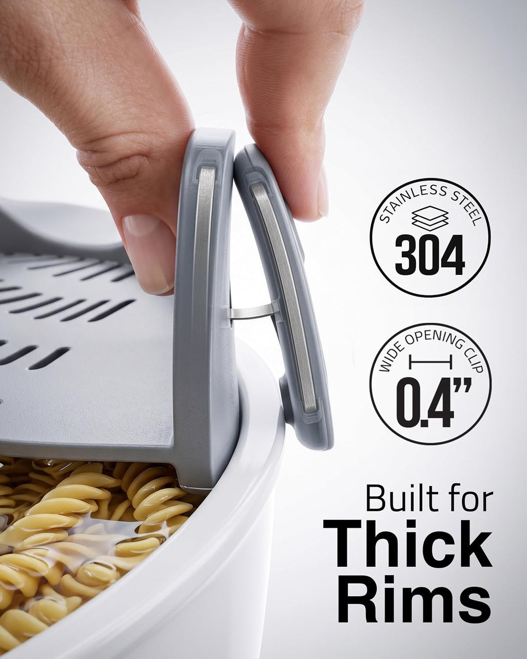 Kitchen Gizmo Snap N' Strain Pot Strainer - Silicone Pasta Strainer