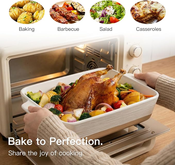Dafuceramic Casserole Dish for Oven, 4.2 QT Baking Dish, 9x13 Large Porcelain - Image 4