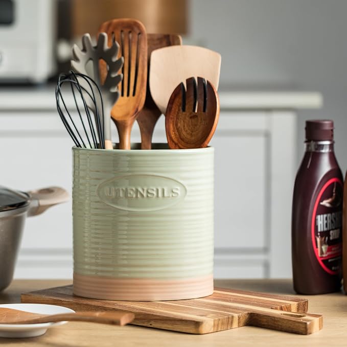 YHOSSEUN Kitchen Utensil Holder, Ceramic Utensil Holder - Image 8