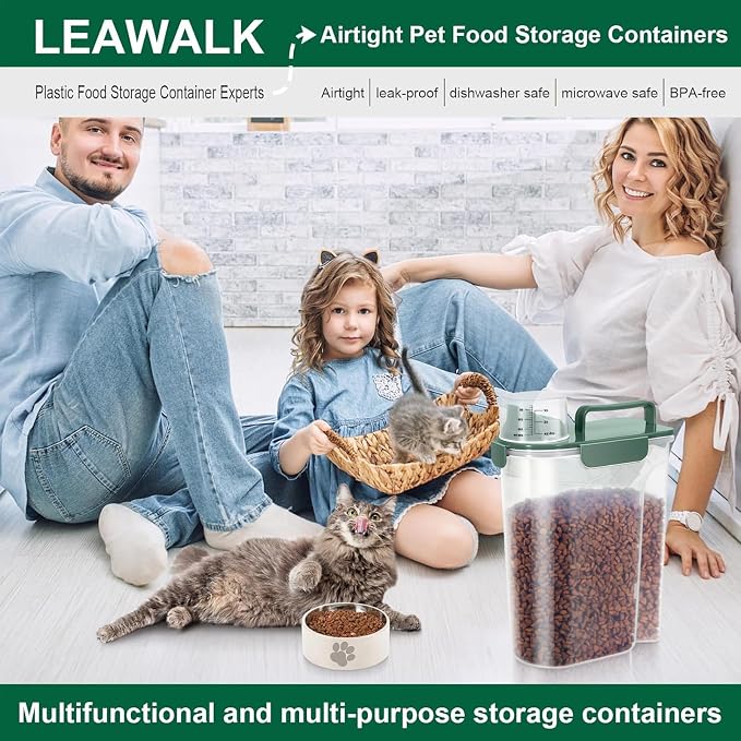 LEAWALK 5-7Lbs Cat Dog Storage Container, Portable Pet Food Containers - Image 6