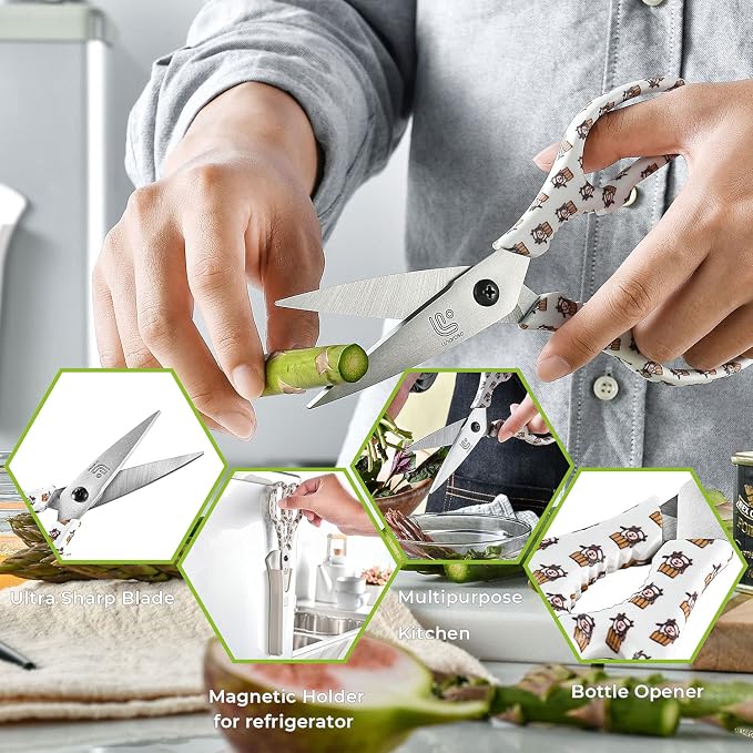 Linoroso Kitchen Scissors Heavy Duty Kitchen Shears - Image 3