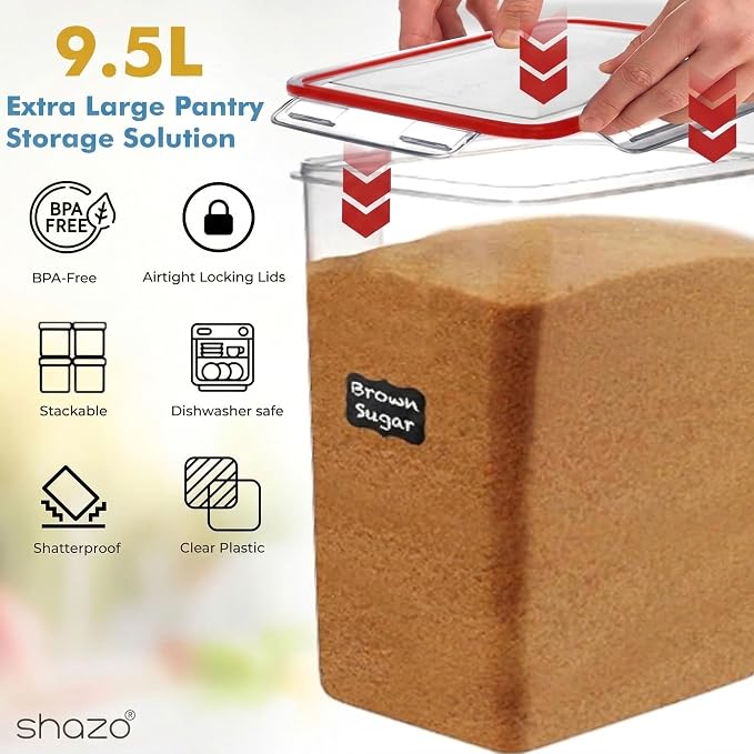 Shazo 2 PC Extra Large Bulk Food Storage Containers - Image 4