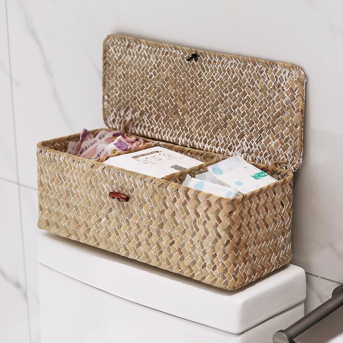 Whitewash Seagrass Tank Basket - Image 8