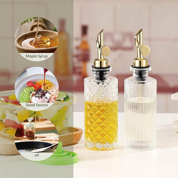 Glass Olive Oil Dispenser Bottle Small, 6.5 Oz/ 200 ml Coffee Simple Syrup - Image 7