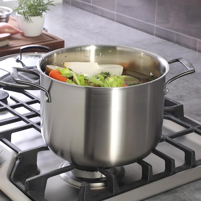 Babish 8 Quart Tri-Ply Stainless Steel Stock Pot - Image 3