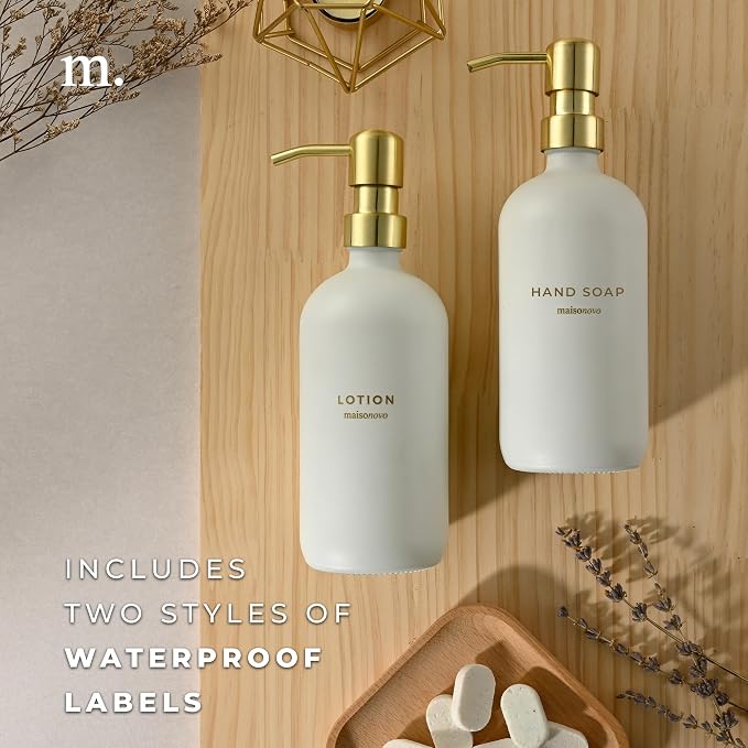 MaisoNovo Soap Dispenser 2-Piece Set | 16.9oz Clear Bottles - Image 6