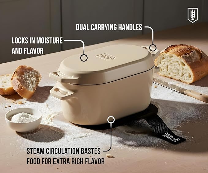 Kook Dutch Oven, for Bread Baking, Sourdough Loaf Pan, Dual Handles, Enameled - Image 4