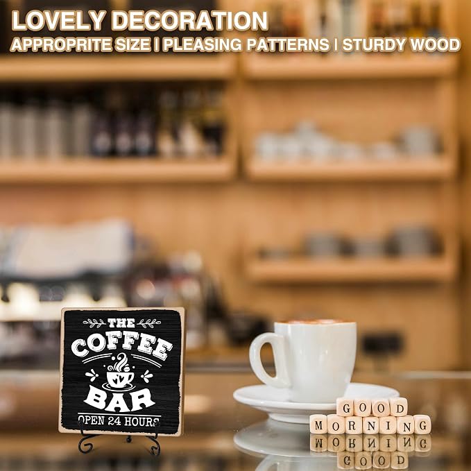 Coffee Bar 24-Hour Open Decor Signs, Coffee Station Accessories, Themed Gifts - Image 5