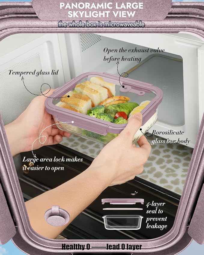 12-Pack Glass Containers with Tempered Lids – Borosilicate, Dishwasher Safe - Image 5