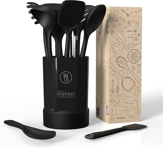 oannao Silicone Kitchen Utensils Set, 600°F Heat Resistant Silicone Cooking - Image 6