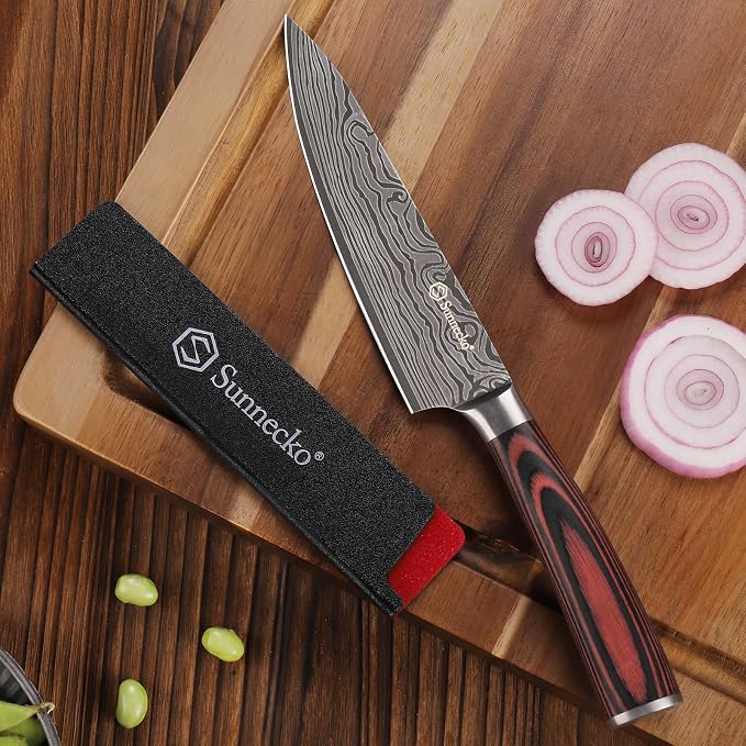 Sunnecko 5.5 Inch Small Chef Knife, High Carbon Stainless Steel Professional - Image 2