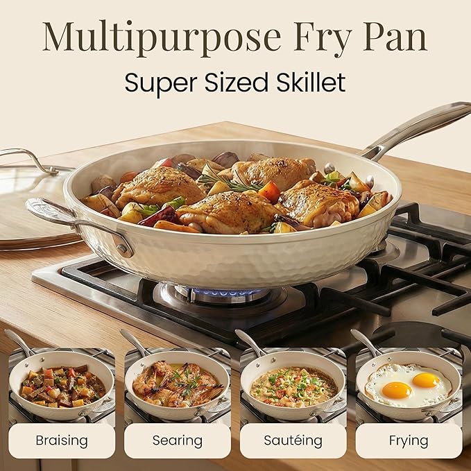 GOTHAM STEEL HAMMERED 14 Inch Non Stick Frying Pans - Image 3