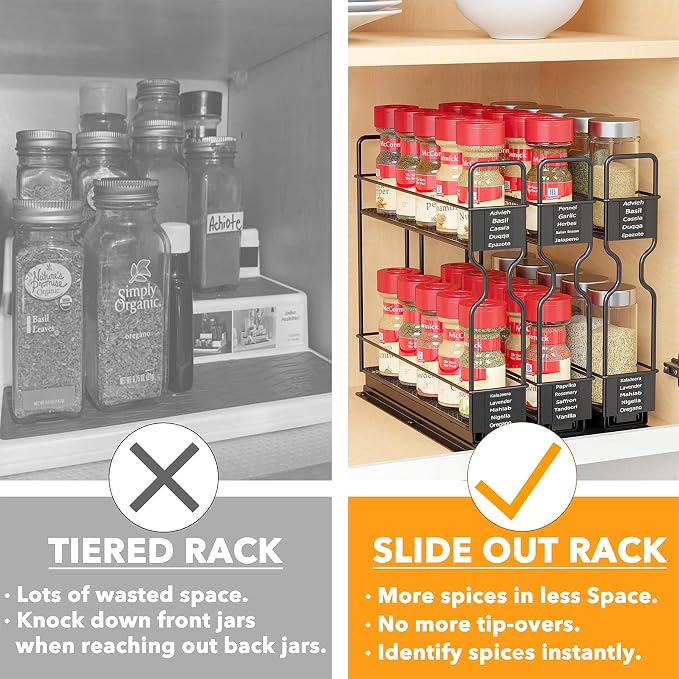 SpaceAid Pull Out Spice Rack Organizer - Image 4