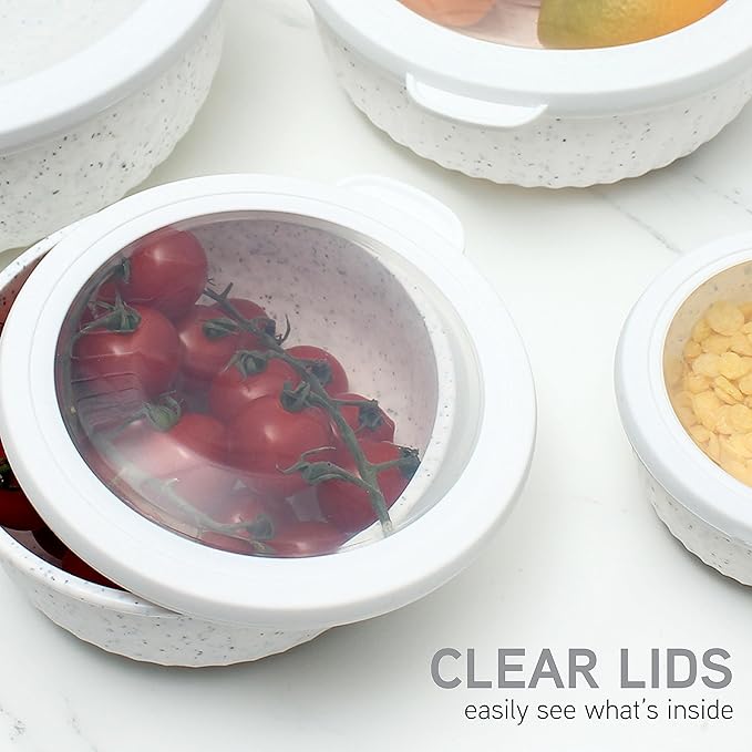 COOK WITH COLOR Prep Bowls with Lids- Wide and Deep Nesting Plastic Small - Image 5