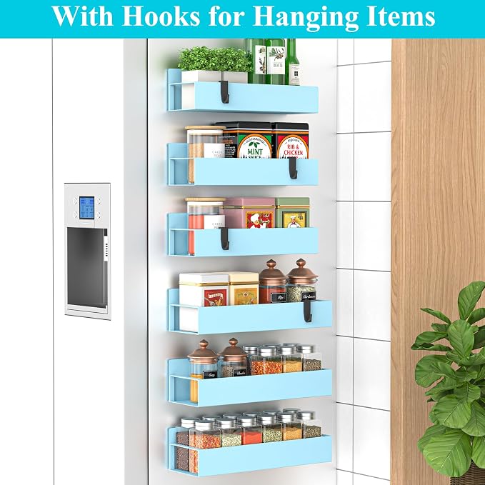 HuggieGems 6 Pack Magnetic Spice Storage Rack Organizer - Image 2