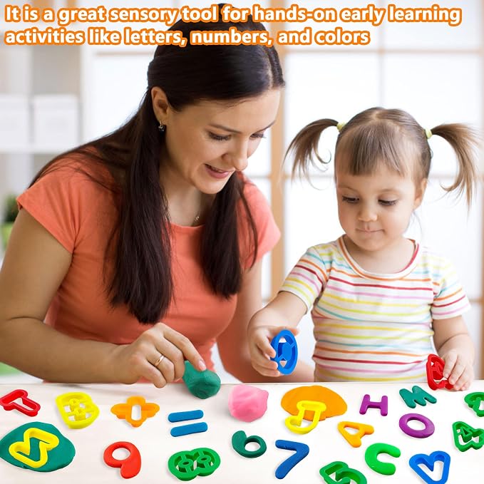 Dough Tool Set with Dough Alphabet Cutters, Numbers Cutters, Mathematical - Image 4