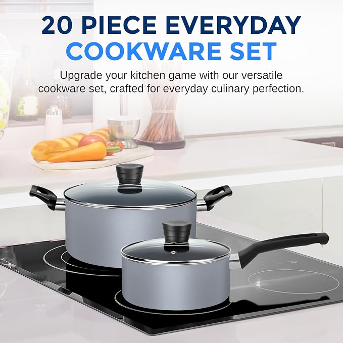 SereneLife Kitchenware Pots & Pans, Basic Kitchen Cookware Set, Heat Resistant - Image 2