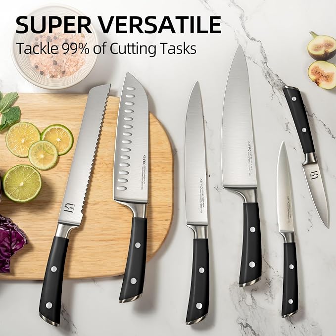 KnifeSaga Knife Set with Block, Japanese 15 PCS Ultra Sharp Ktichen Knives Set - Image 8