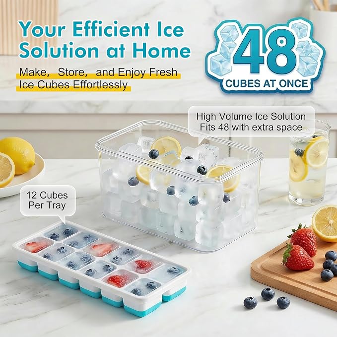NFK Ice Cube Tray with Lid & Bin - Image 3