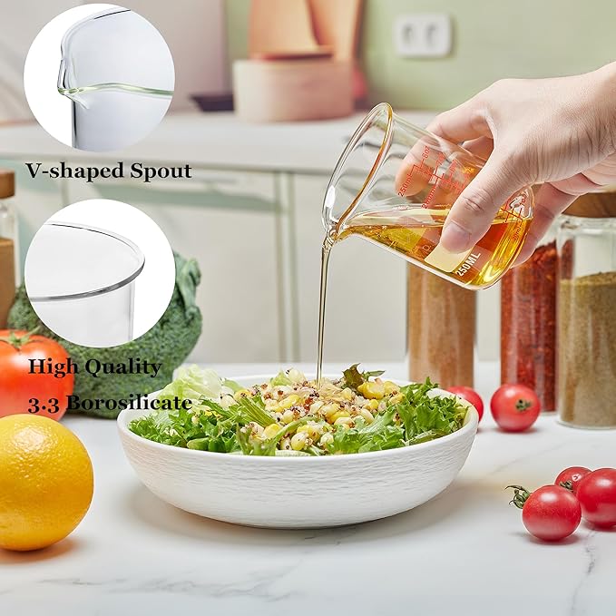 High Borosilicate Glass Measuring Cup-V-Shaped Spout, 250ml Glass Measuring - Image 2