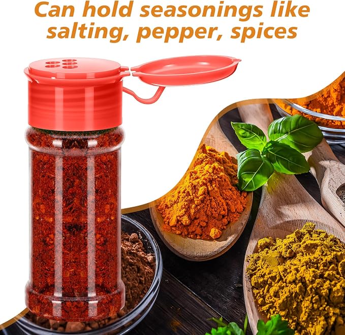 Amyhill 100 Pcs Plastic Spice Bottles Spice Jars - Image 5