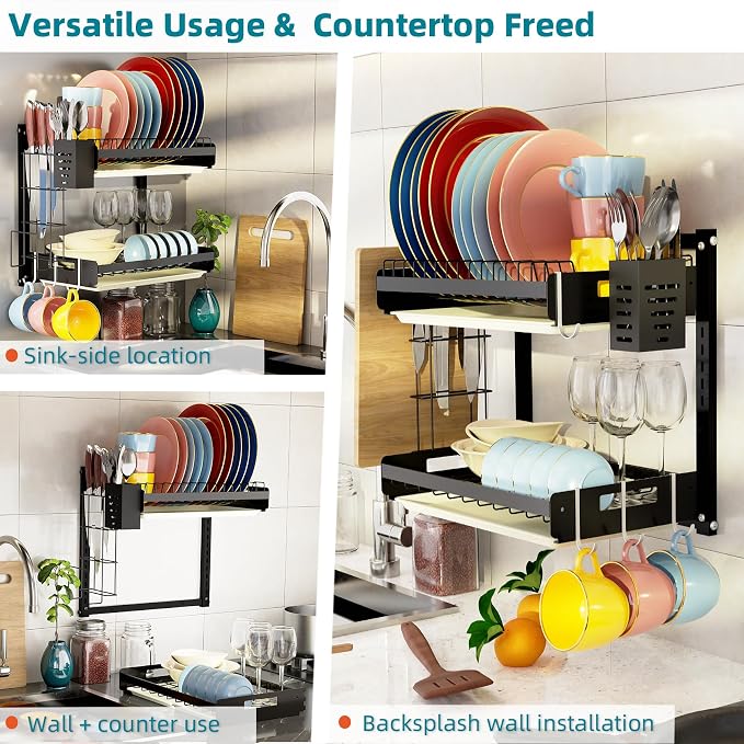 Hanging Wall Mounted Dish Drying Rack - Image 3