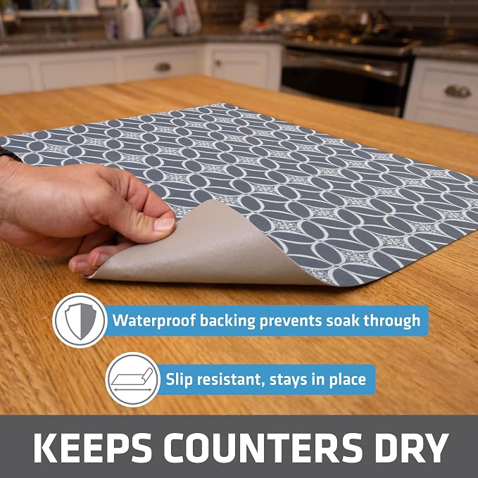 Drymate Jumbo XL Dish Drying Mat, Low-Profile, Super Absorbent, Quick Dry Fabric - Image 3