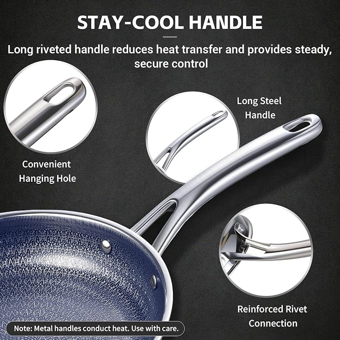 Ammeloo Hybrid Tri-Ply Stainless Steel Frying Pan Set, Non Stick Frying Pans - Image 9