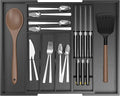Bamboo Kitchen Drawer Organizer, Expandable Silverware Organizer by Thalomely