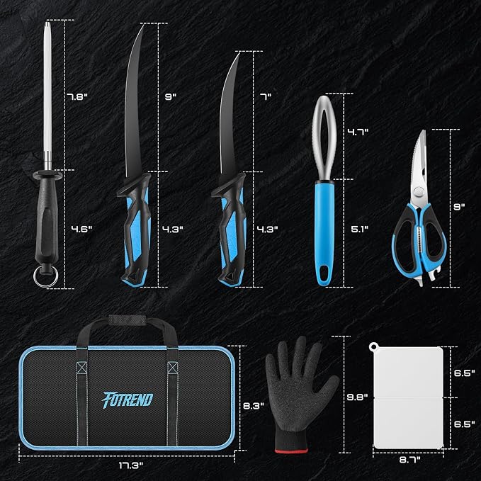 Fillet Knife Kit Combo, Fishing Knives and Honing Rod, Ultra-Sharp G4116 German - Image 7