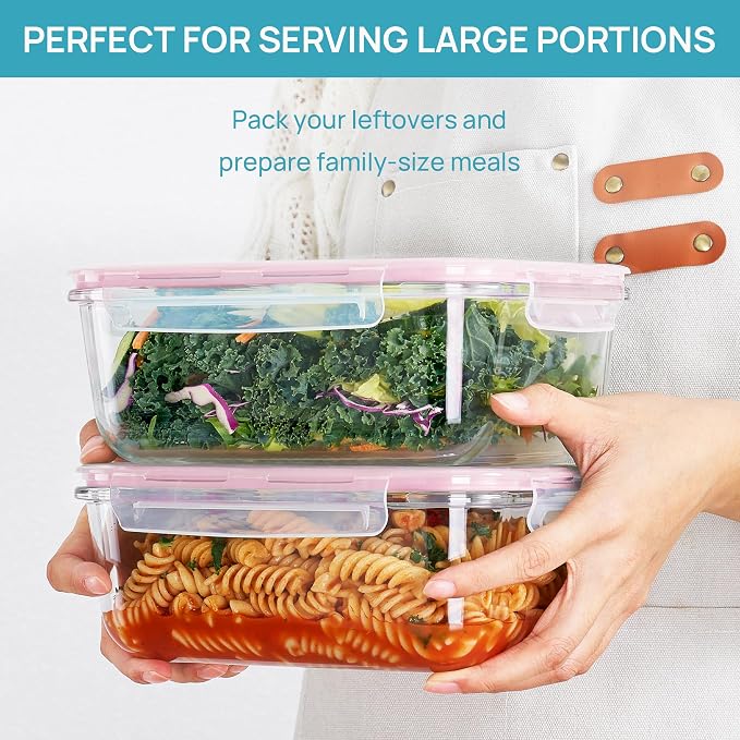 Vtopmart 2Pack 1860ml/63oz Large Glass Storage Containers - Image 3