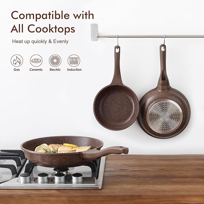 SENSARTE Nonstick Frying Pan Skillet, Non Stick Omelette Pan, Healthy Stone - Image 3