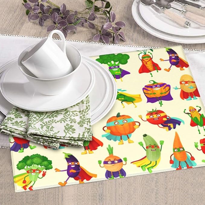 Vegetable Superhero Cartoon Dish Drying Mats - Image 3