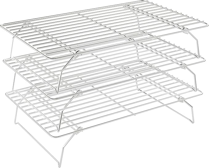 3 Tier Stackable Cooling Rack for Batch Cooling Cookie, Cake-15.8”x 10”- Heavy by QukakaHomeCare