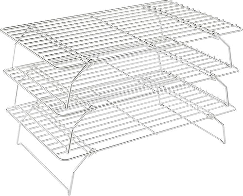 3 Tier Stackable Cooling Rack for Batch Cooling Cookie, Cake-15.8”x 10”- Heavy by QukakaHomeCare