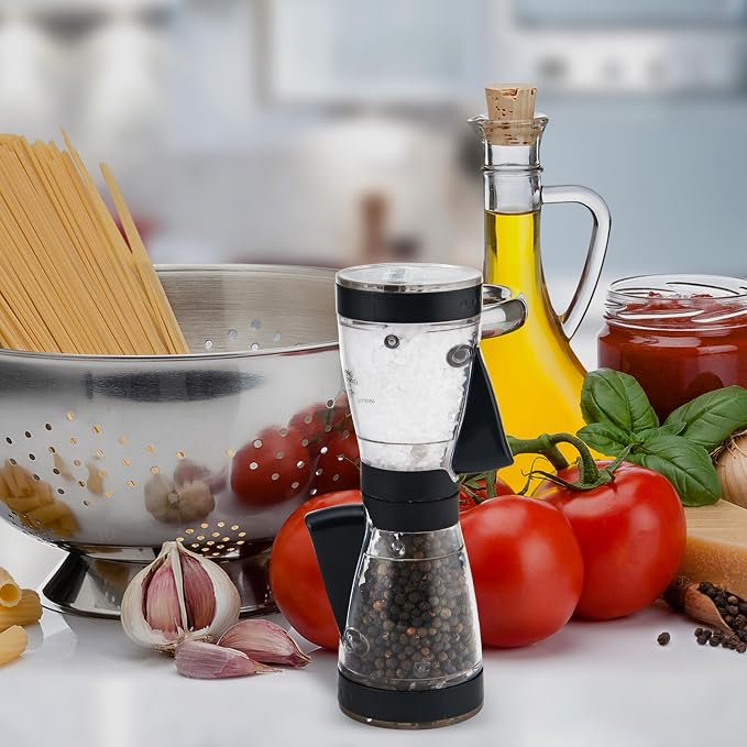 Kamenstein 5117018 One-Handed 2-in-a-1 Dual Salt and Pepper Grinder - Image 6