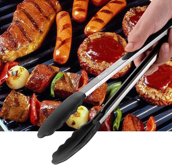 HOTEC Premium Stainless Steel Locking Kitchen Tongs - Image 8
