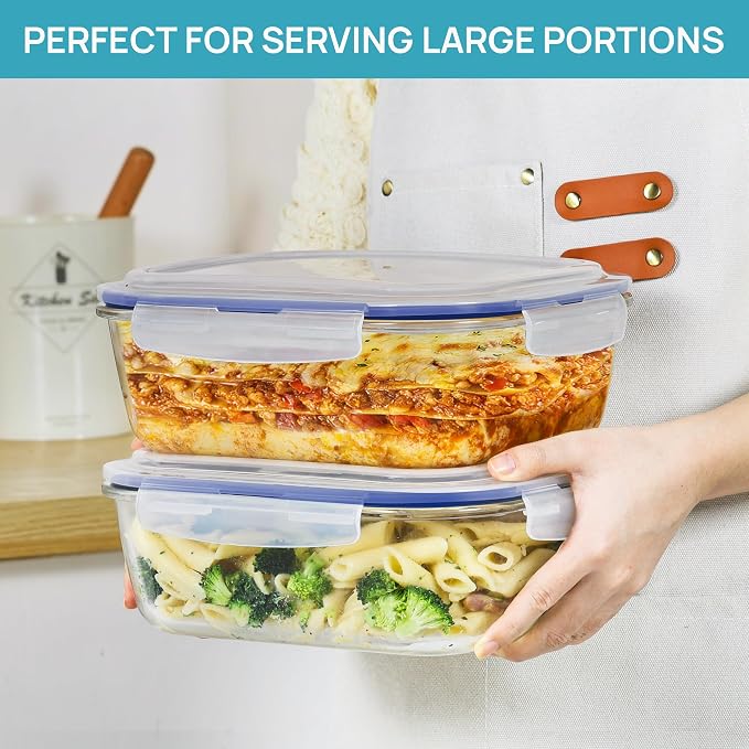 Vtopmart 2Pack 2260ml/ 76.4oz Large Glass Storage Containers - Image 3