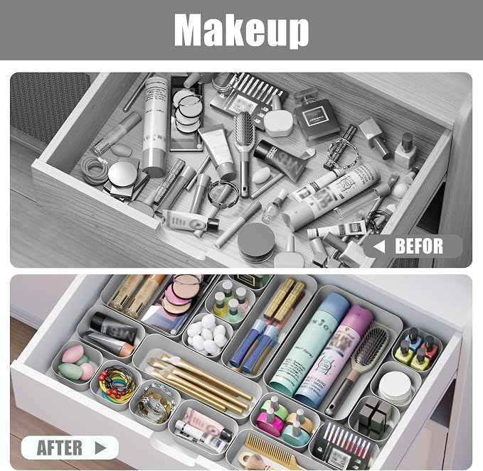 Plastic Drawer Organizers, Bathroom and Vanity Organizer Plastic Tray, Makeup - Image 8