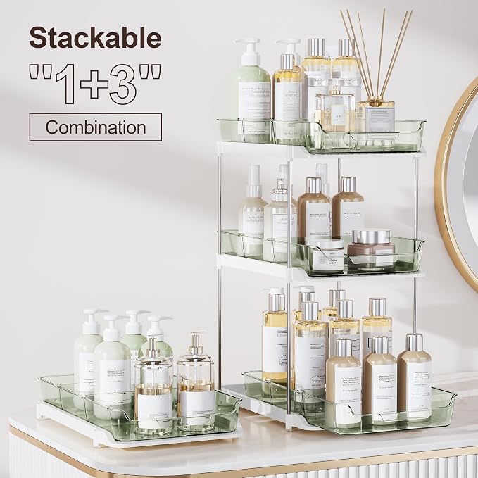 Delamu 2-Tier Multi-Purpose Bathroom Under Sink Organizers and Storage - Image 3