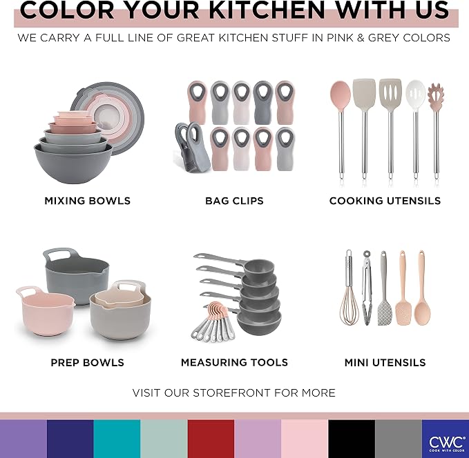 COOK WITH COLOR Prep Bowls with Lids- Wide and Deep Nesting Plastic Small - Image 7