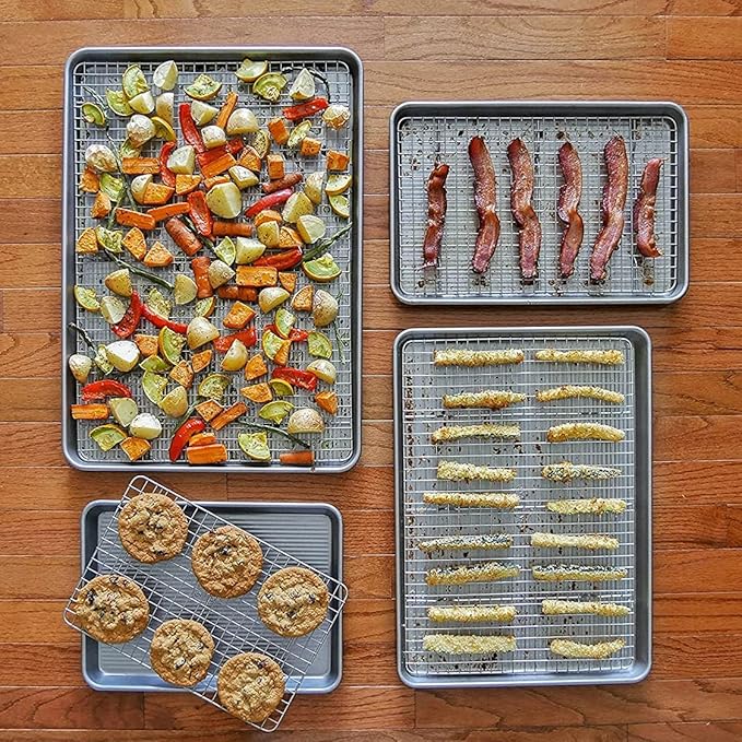 USA Pan Jelly Roll Baking Pan and Bakeable Cooling Rack, Nonstick Commercial - Image 6