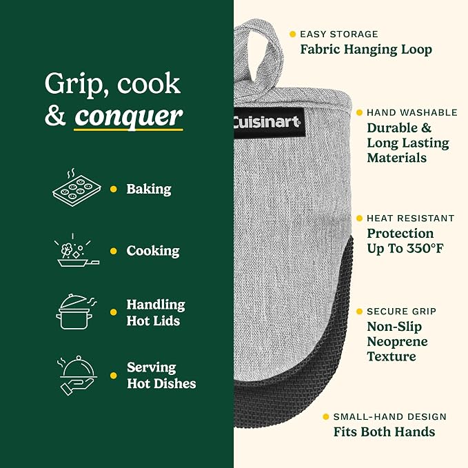 Cuisinart Mini Oven Mitts – 5.5” x 7” Heat-Resistant Kitchen Mitts - Image 5