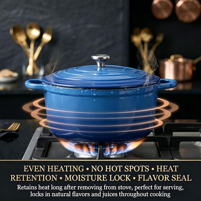 QuliMetal Enameled Cast Iron Cookware Set, 4-Piece Pots and Pans Set - Image 3
