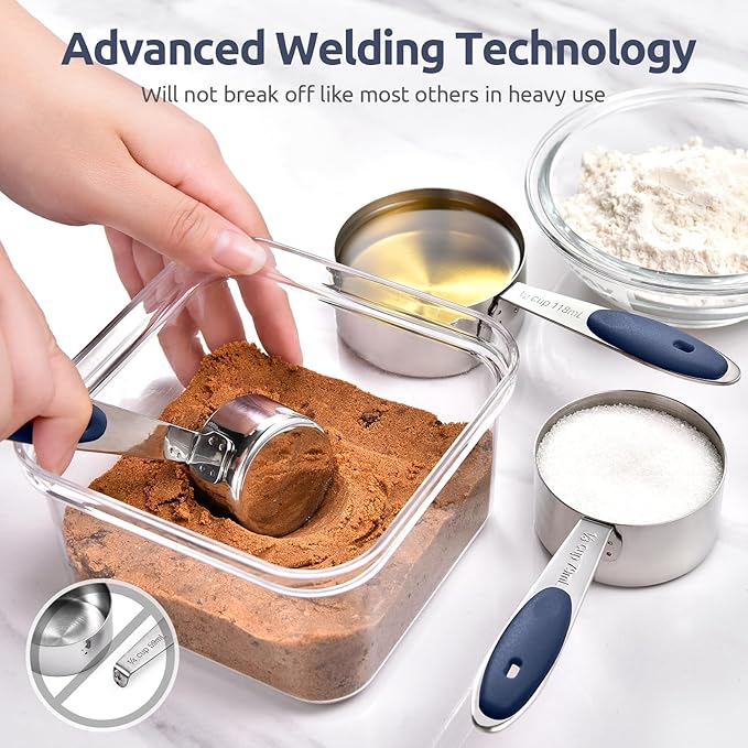 U-Taste Measuring Cups and Spoons: Food Grade 18/8 Stainless Steel Metal - Image 4
