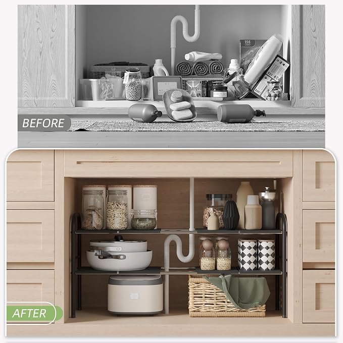 NETEL Under Sink Organizers and Storage, 2 Tier Expandable Under Cabinet - Image 6