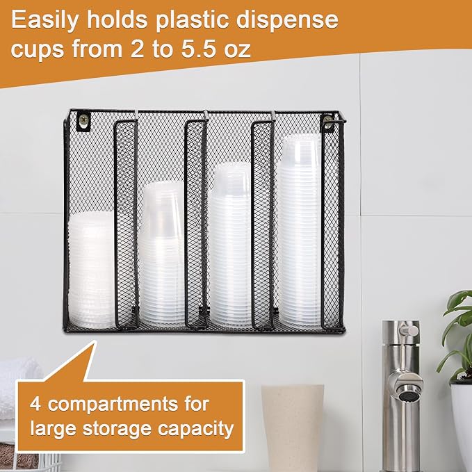 Wall Mount Portion Sauce Cup Lid Organizer 4 Compartments Iron Sauce Cup - Image 5