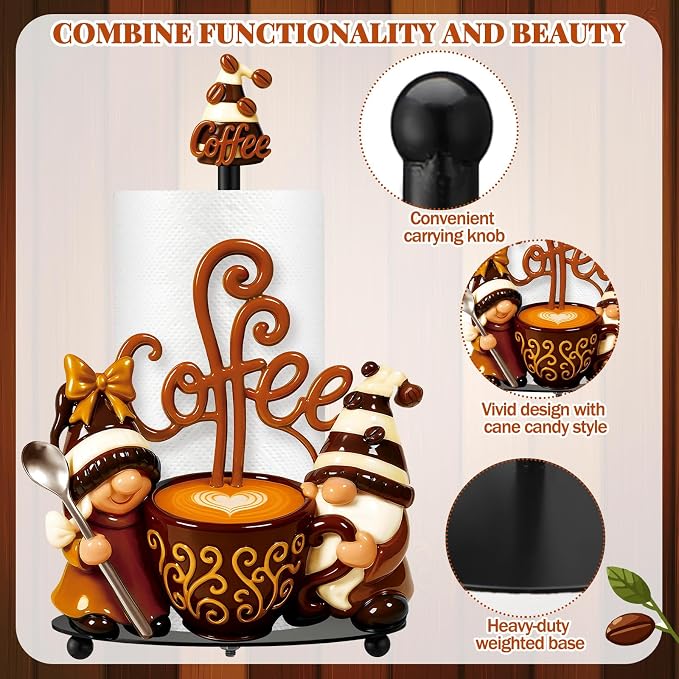 Thyle Coffee Gnomes Bar Decor Paper Towel Holder - Image 3